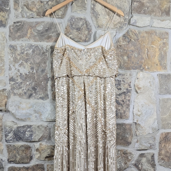 Adrianna Papell Sleeveless Beaded Blouson Gown Dress - Picture 7 of 10
